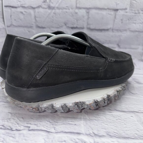 Crocs Men Santa Cruz 2 Luxe Leather Moccasin Loafers Sz 13 Comfort Slip On Shoes - Picture 7 of 11